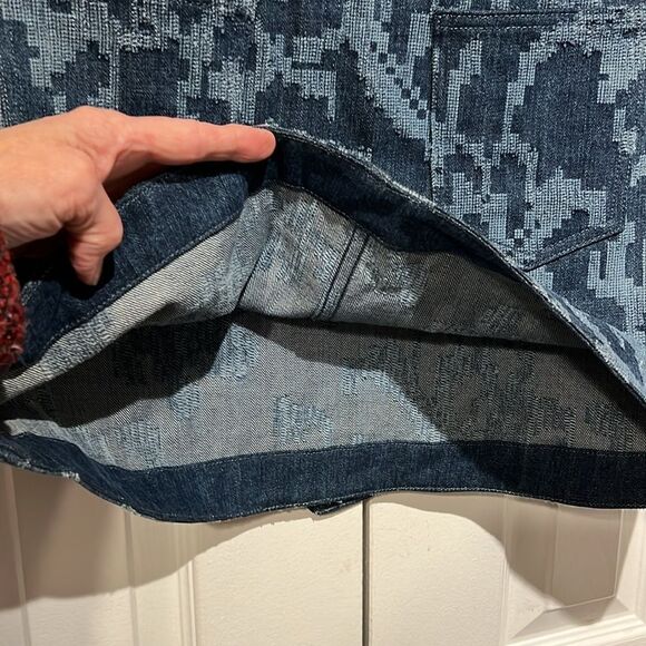 Rag & Bone Marina Textured Blue Indigo‎ Wrap Denim Mini Skirt Size 6 - Picture 10 of 13